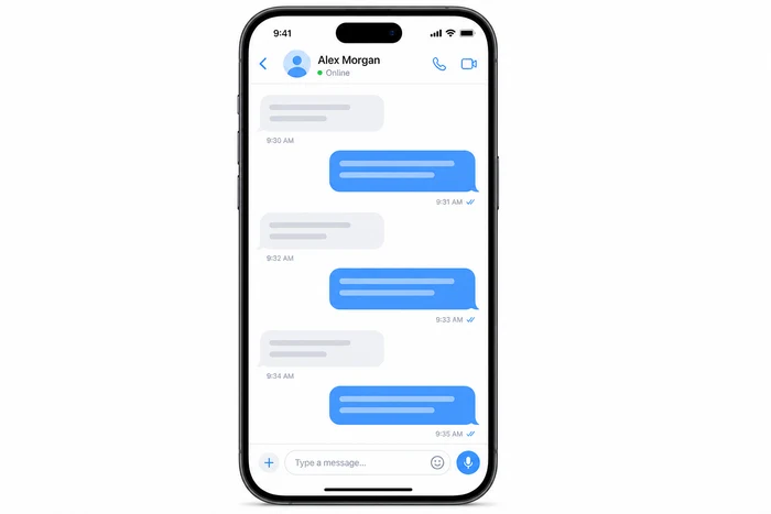 Interfaz de chat de Telegram en un teléfono